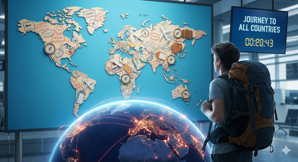 a conceptual image showing what this journey might look like across the globe